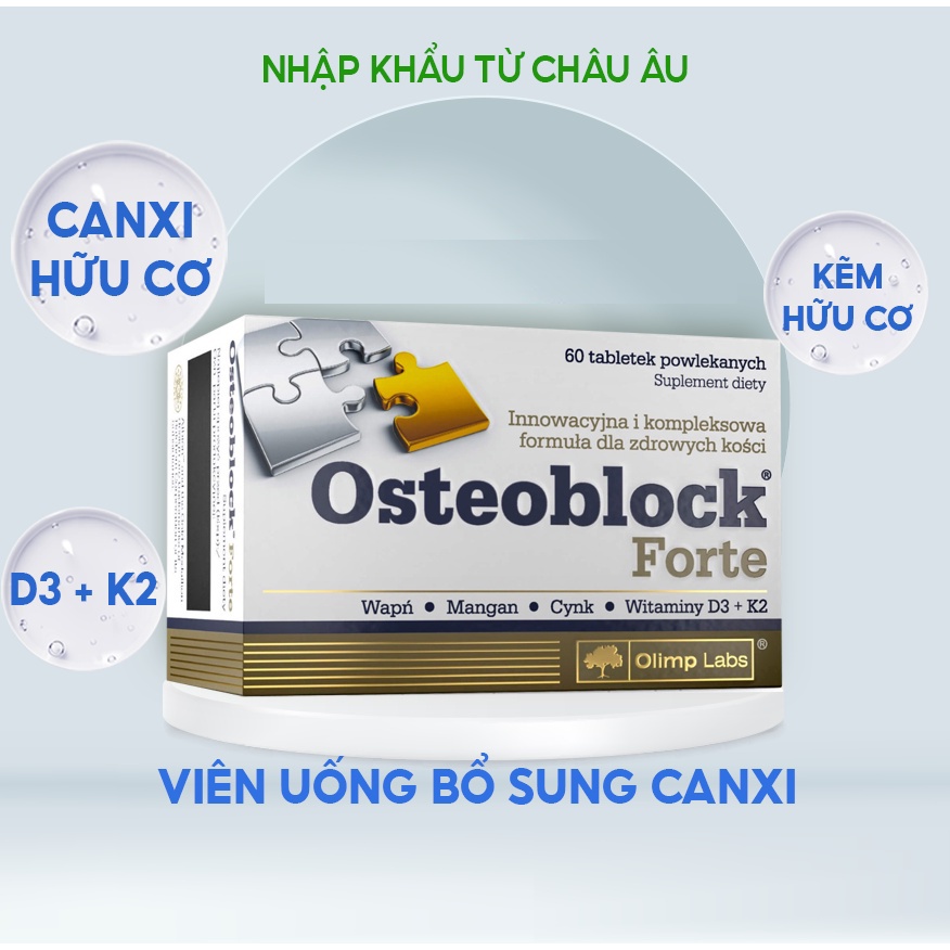 Viên uống bổ sung Canxi hữu cơ OSTEOBLOCK Forte