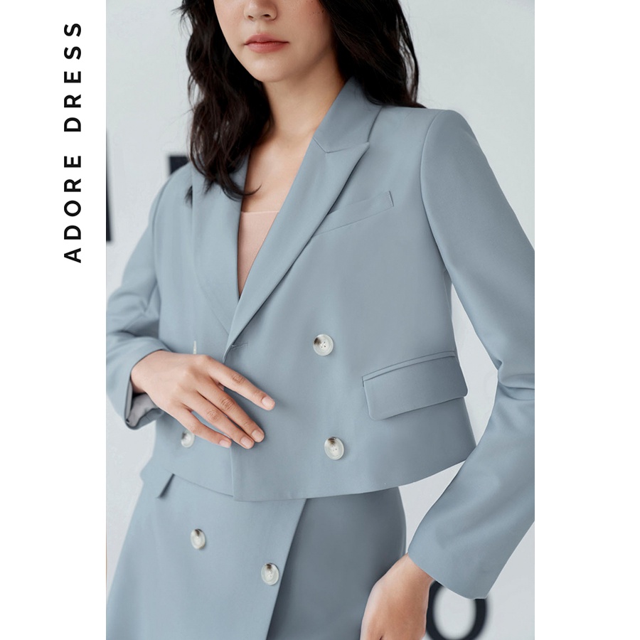 Crop Blazer 2 hàng khuy xanh pastel, trà sữa, đen, hồng baby 2BL3018 ADORE DRESS
