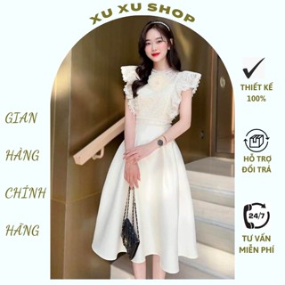 Đầm dự tiệc ren phối Tafta siêu đỉnh - XU XU SHOP - Váy nữ thiết kế cao cấp tặng hoa, chất xịn đi ăn cưới, dự sự kiện