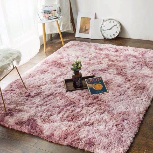 Thảm lông loang trải sàn trang trí phòng khách decor phòng ngủ 2022