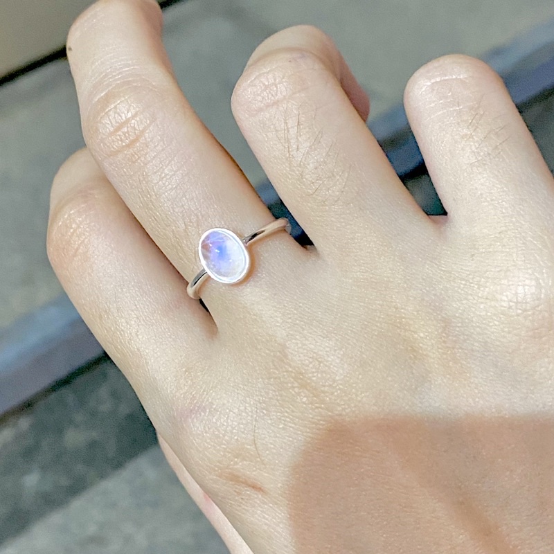 Nhẫn moonstone cao cấp thiên nhiên bạc S925 có kiểm định- Nhẫn bạc Blackmeo