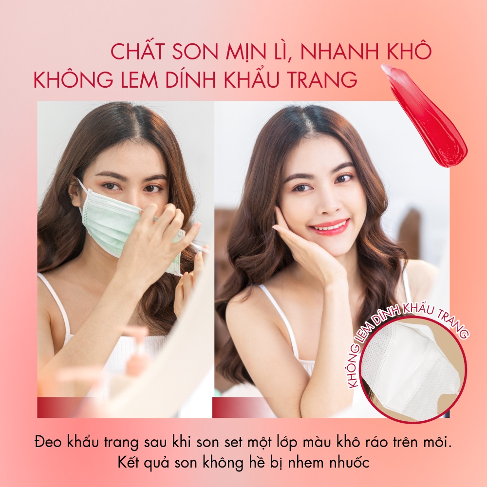 Son tint Baifern siêu lì lâu trôi, tôn da và không lem khẩu trang Baby Bright Mask Friendly Lip Tint 2.5g