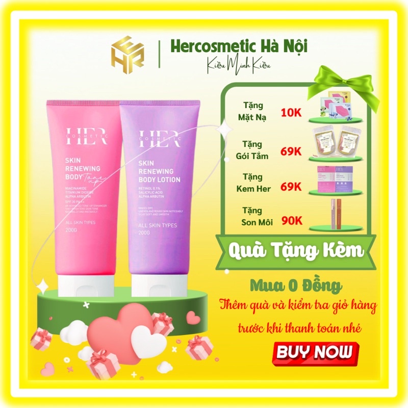 KEM BODY TRẮNG DA HER COSMETIC , TREATMENT , RETINOL ,KEM DƯỠNG DA SKIN RENEWING BODY. APHA ARBUTIN , CHỐNG NẮNG SPF30+