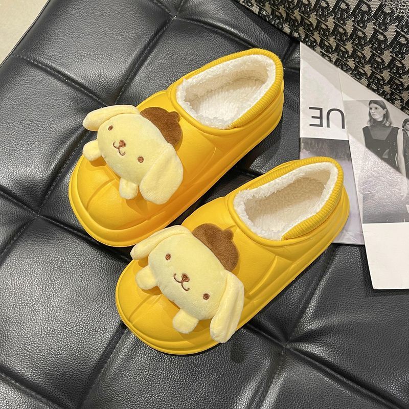 Dép Bông Đi Trong Nhà Ấm Áp Chống Trượt Hình Kuromi Cinnamoroll My Melody Dễ Thương