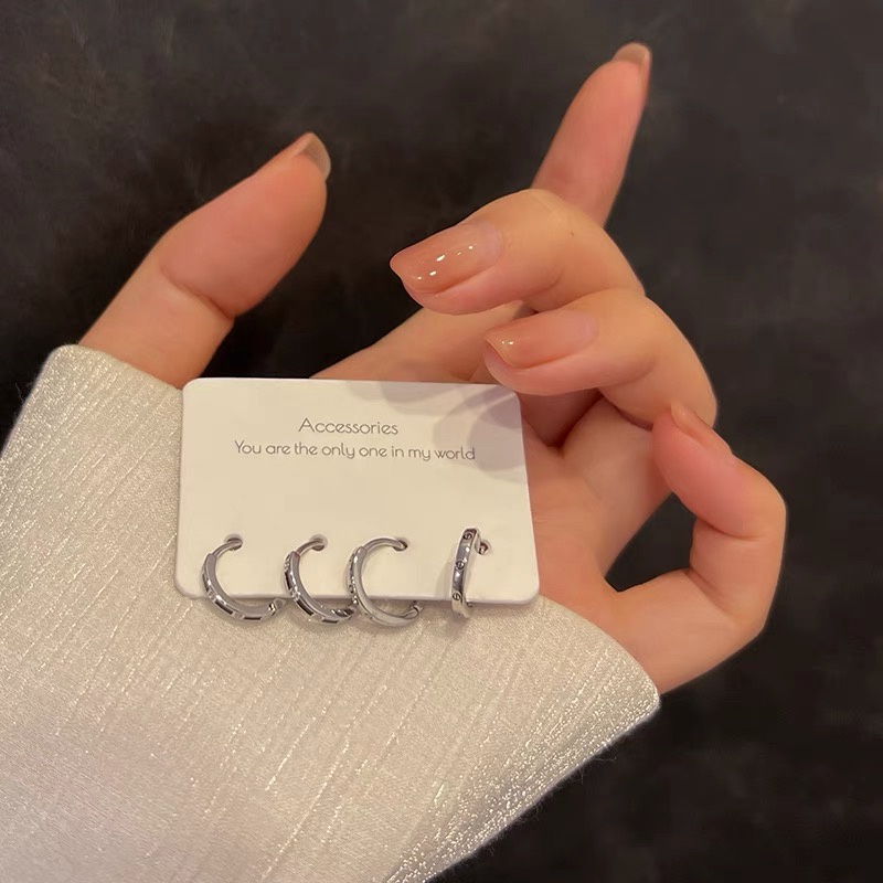 Khuyên Tai Cao Cấp Thiết Kế Hình Chữ Sleep No Need to Pick Up Mùa Thu Đông Cho Nữ