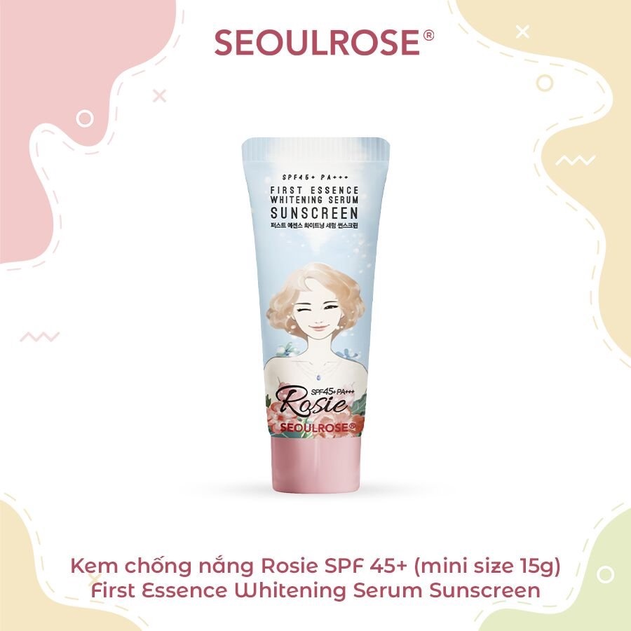 Kem Chống Nắng SeoulRose Rosie First Essence Whitening Serum Sunscreen SPF45 PA+++ 15g