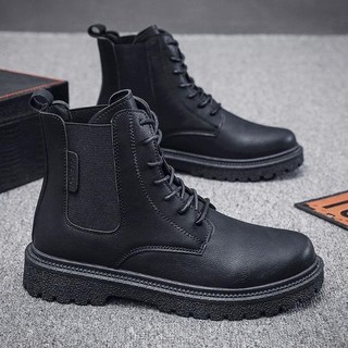 Giày Boot Nam Màu Đen Cổ Thun SOLE GN407