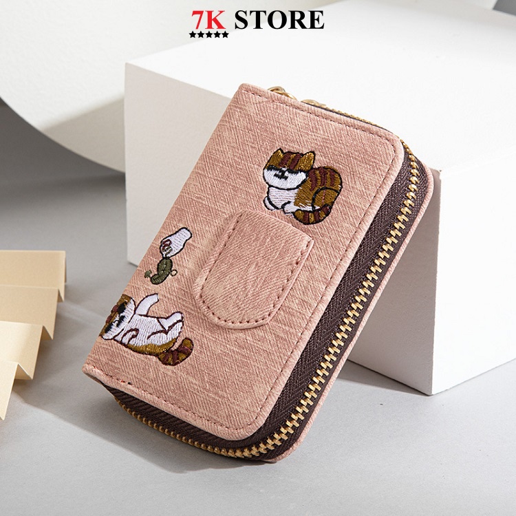 Ví nữ nhỏ gọn cầm tay đựng thẻ bỏ túi mini da cao cấp đựng tiện ích cute 7K STORE V09