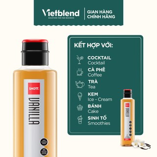 Syrup SHOTT Vị Vani (Vanilla) Chai 1 Lít