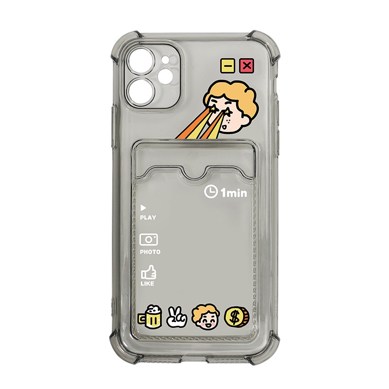 Ốp Điện Thoại Họa Tiết Hoạt Hình Có Ngăn Đựng Thẻ Cho iphone14pro 13prime 12 / 11