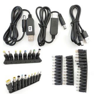 Cáp chuyển đổi dc usb 5v sang 9v 8.6v 12v 12.6v 5.5x2.1mm