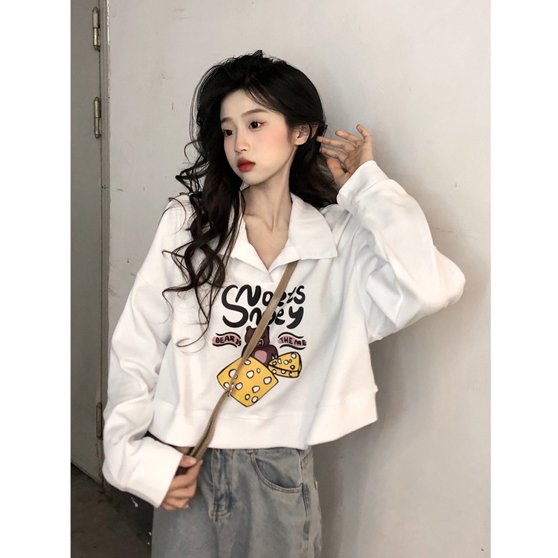 Áo thun nữ NRVP dài tay dáng rộng phong cách Hàn Quốc