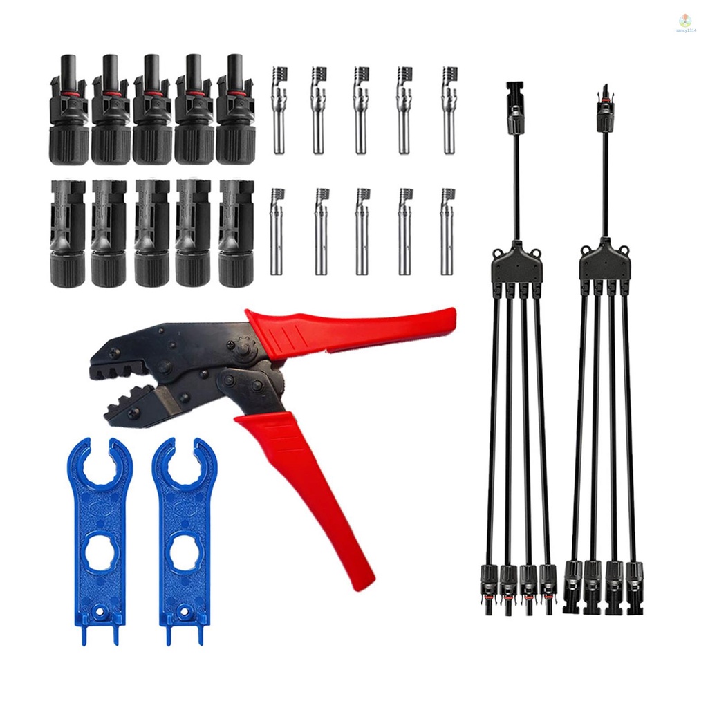Nacyvn Set 5 Cặp Đầu Nối Dây Cáp Tấm Pin Năng Lượng Mặt Trời Từ 1 Sang 4 Cành Chữ Y Cho Hệ Thống PV IP67 Chống Thấm Nước DIY