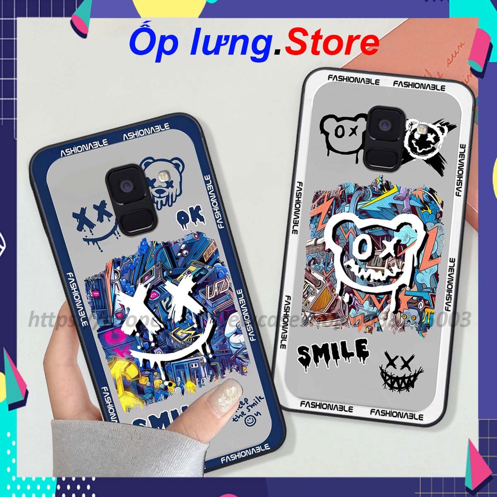 Ốp Samsung A6 2018/ A6 Plus/ A8 2018/ A8 Plus/ J8 in hình Bear Brick,K@ws,smile,...hot trend