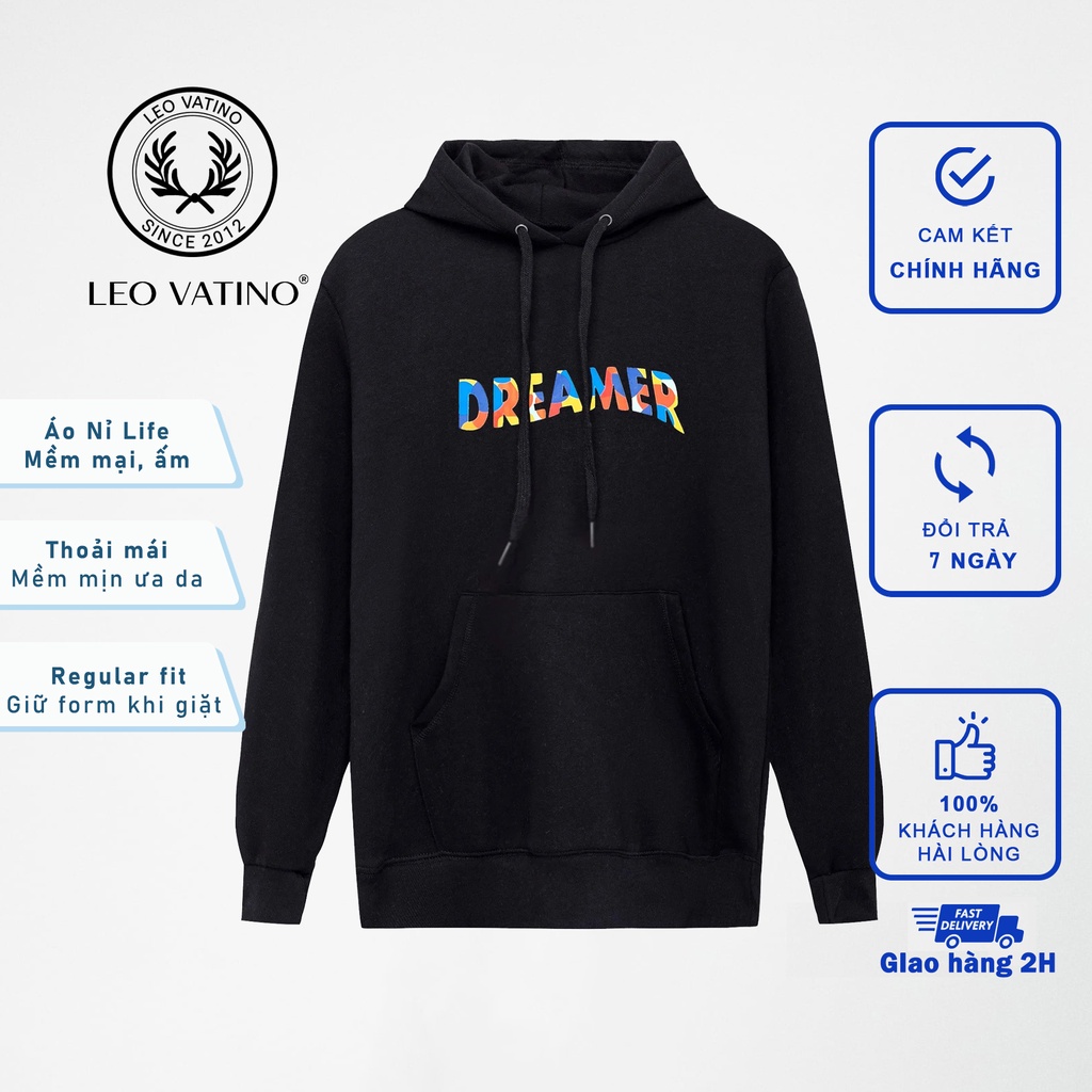 Áo Hoodie nam Galvin chất Cotton nỉ bông in cao cấp có mũ Hot cho nam và nữ ANLHD-M22 - Leo Vatino