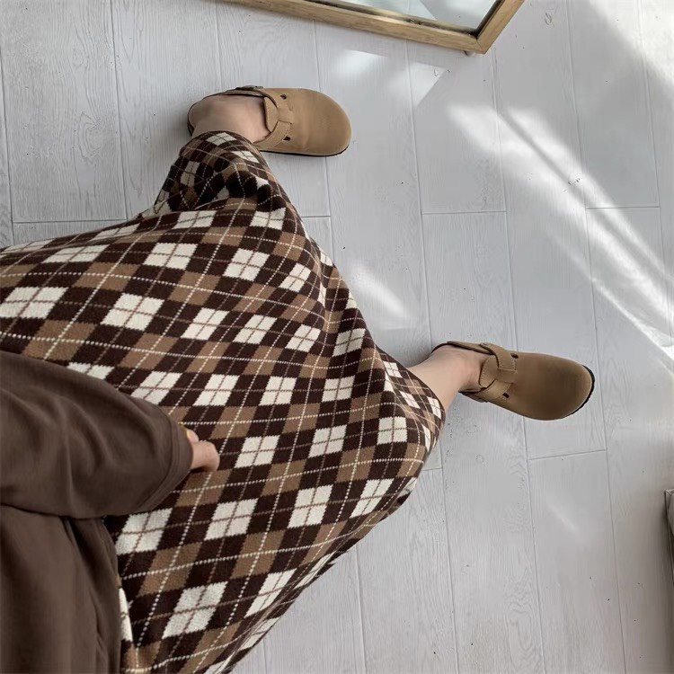 Chân Váy midi họa tiết vải len Ulzzang style 🌸 Hàng Quảng Châu