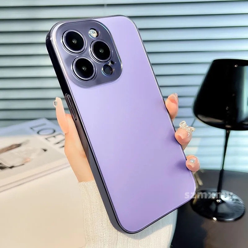 Ốp Điện Thoại PC Mặt Kính Nhám Bảo Vệ Ống Kính Máy Ảnh Cho IPhone 14 11 13 12 Pro Max 14 Plus