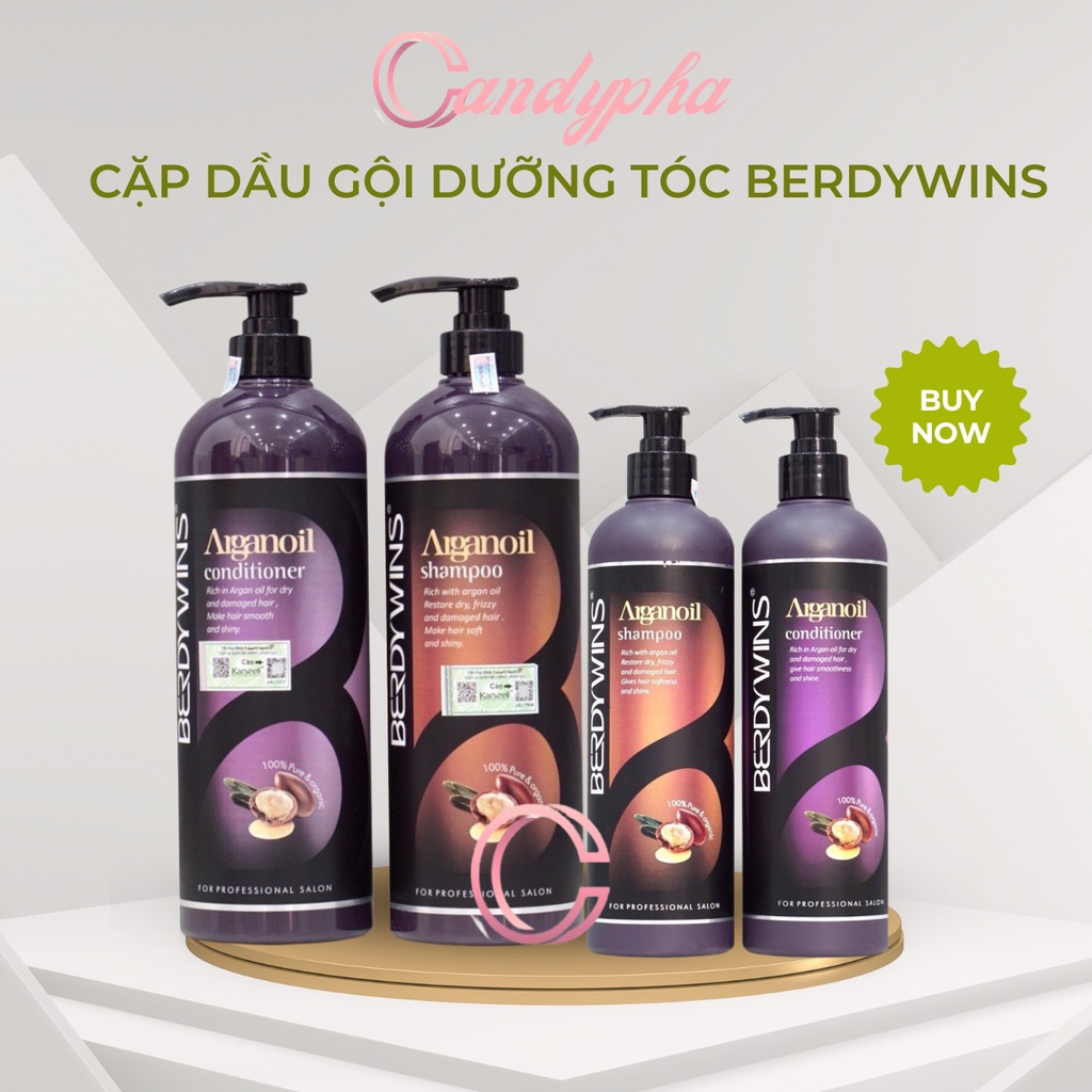 Dầu gội xả collagen Berdywins siêu phục hồi mềm mượt chống rụng tóc hương thơm nước hoa 500ml -1000ml * 2