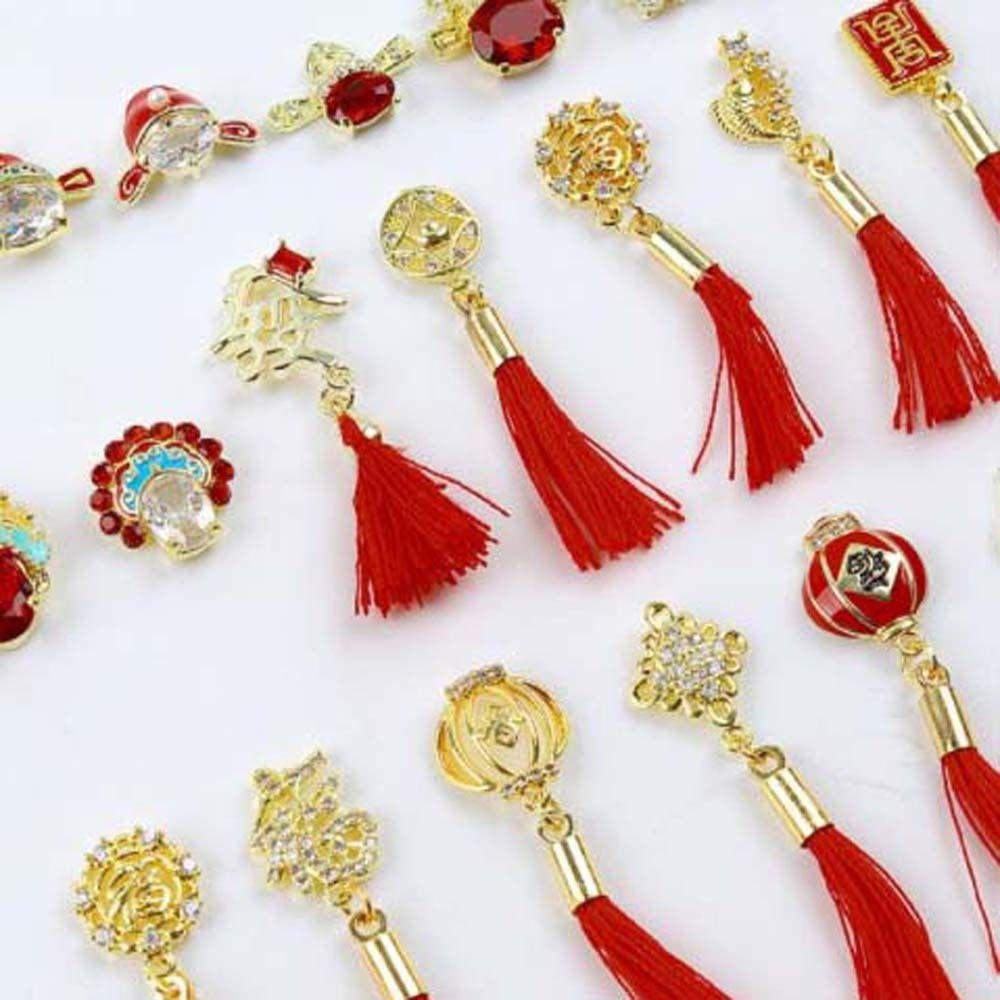 Phụ Kiện Trang Trí Móng Tay Họa Tiết Năm Mới / Đám Cưới Phong Cách Trung Hoa 3D