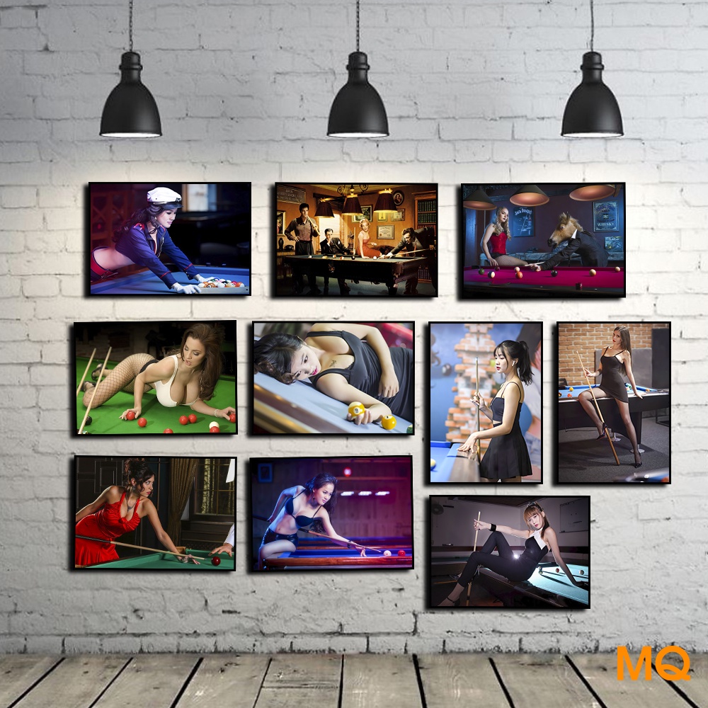 Ablum 20 Mẫu Tranh Trang Trí Tường Club bida, Billiards, Bi-a Mẫu Hot Nhất - Tranh Có Khung Viền Nổi 51-77