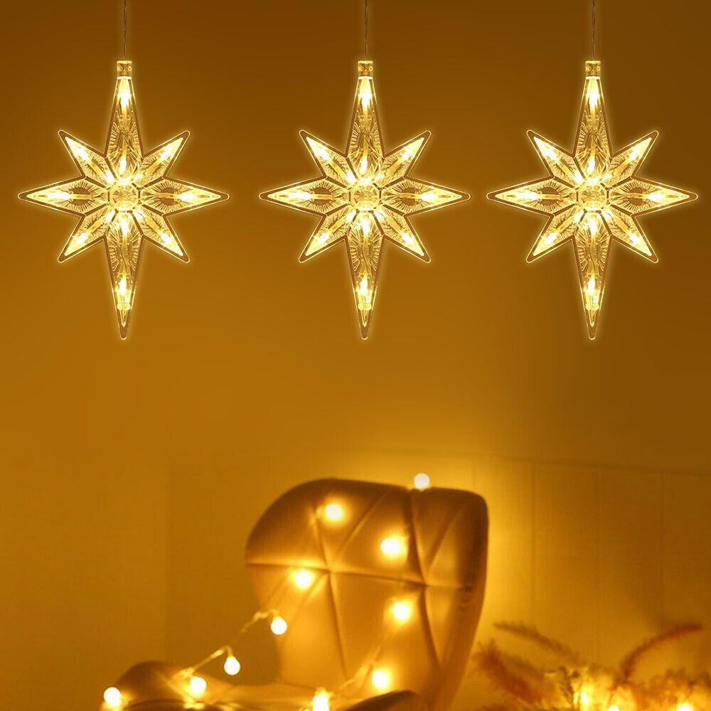 GOGOUP Rèm Cửa Đèn LED Hình Bông Tuyết Có Giác Hút Mới