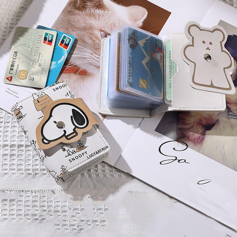 Ốp Điện Thoại Da PU Họa Tiết Chó Snoopy Lấp Lánh Nhiều Ngăn Đựng Thẻ Đa Năng Cho Nữ
