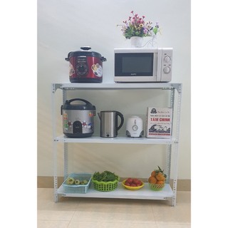 Kệ sắt đa năng 3 tầng dài 1m x rộng 0.4m, kệ sắt v lỗ đa năng dài 100cm x rộng 40cm x 3 tầng