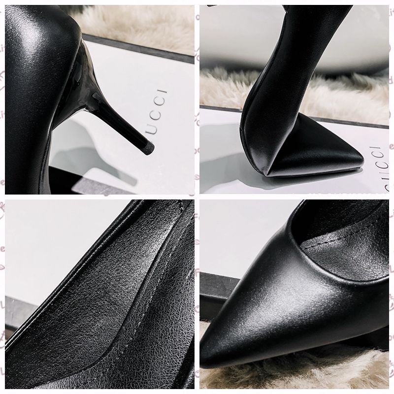 Giày Cao Gót 3cm5cm7cm Mũi Nhọn Màu Đen Quyến Rũ Thời Trang Cho Nữ