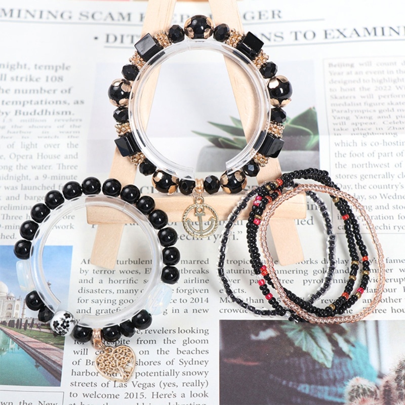 Vòng Tay Chuỗi Hạt Nhiều Lớp Co Giãn Phong Cách Bohemian Thời Trang Cho Nữ