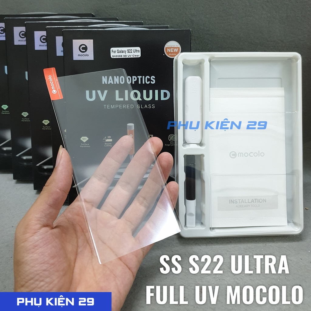 Kính cường lực MOCOLO VUỐT SIÊU MƯỢT VÂN TAY NHẬY full màn full keo UV