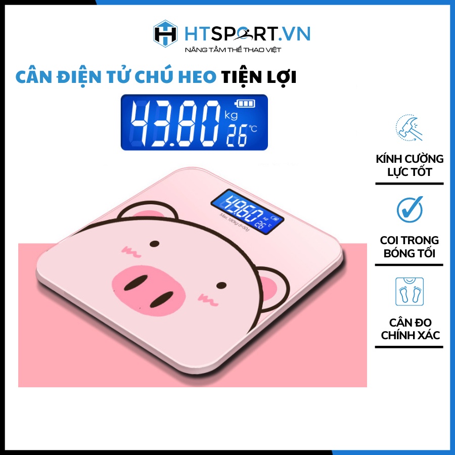 Cân Điện Tử, Cân Sức Khỏe Thông Minh Hình Chú Heo Xinh Xắn Dành Cho Gia Đình Tiện Lợi Chính Xác 180KG