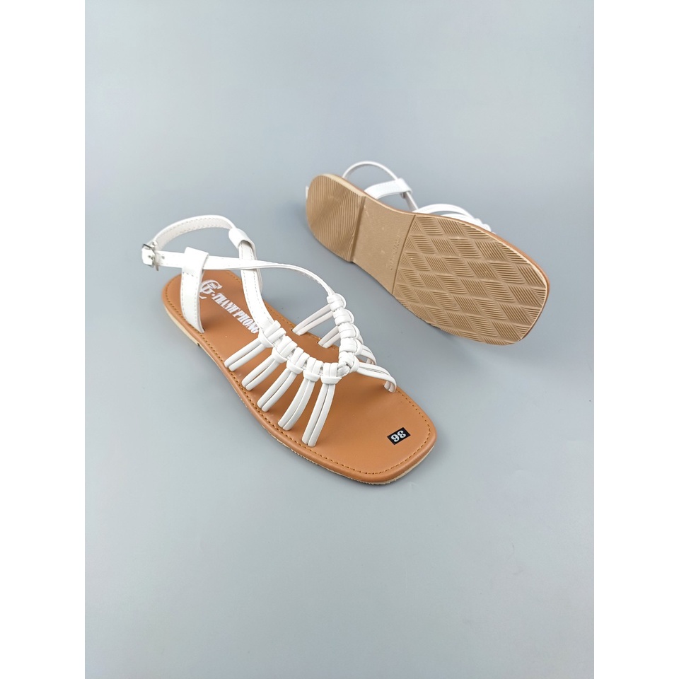 GIÀY SANDAL ĐẾ THẤP DÂY BUỘT HỞ MŨI CÓ SIZE LỚN 35-42