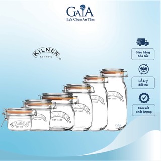 Hũ thủy tinh đáy tròn nắp quai cài kín hơi hàng chính hãng Kilner nhiều dung tích