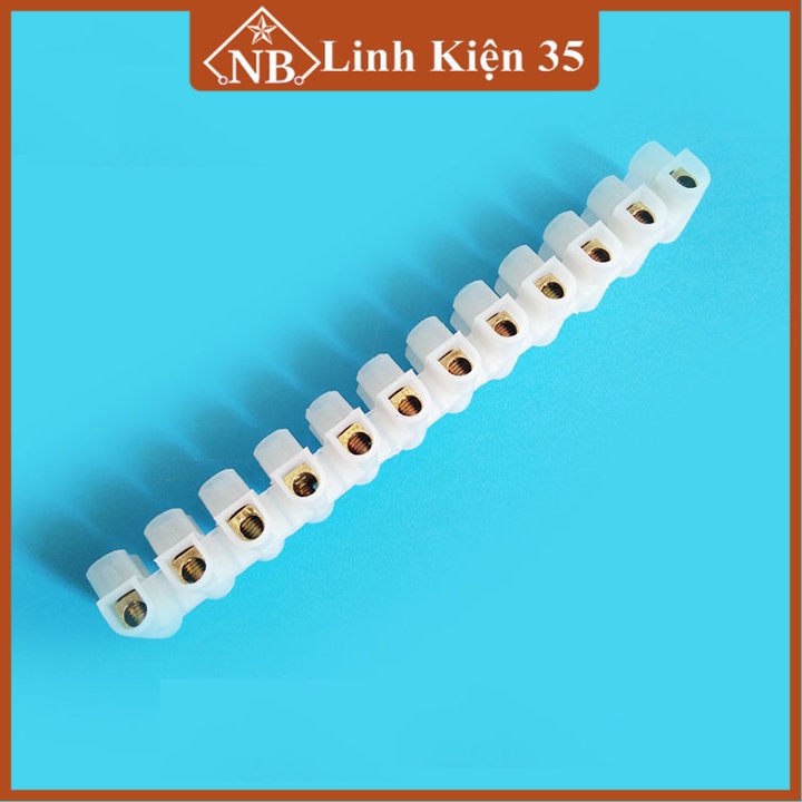 Cầu đấu điện 12 chân, từ nhựa trắng - 20A X3-2012