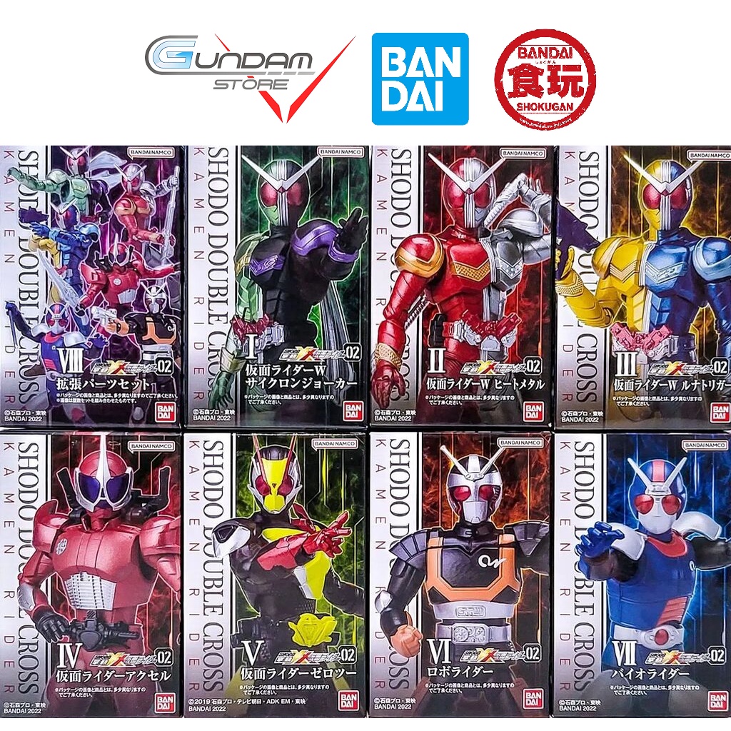 Mô Hình Shodo-XX Kamen Rider Set 02 W Accel Zero Two Bandai Candy Toys Gashapon Đồ Chơi Tokusatsu Nhật