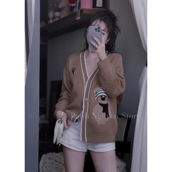 ÁO CADIGAN HOẠ TIẾT GẤU 2 MÀU