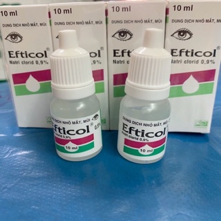 Nước muối sinh lý Efticol Natri clorid 0,9% - Nước muối sinh lý nhỏ mắt mũi Efticol Chai 10ml