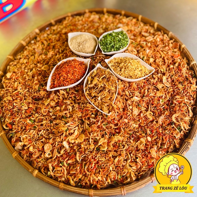 Muối Tôm Hành Phi(Hũ 120ml)🦞Thêm Tỏi Phi, Hành Lá🦞Ăn Vặt Trang Zé Lòu