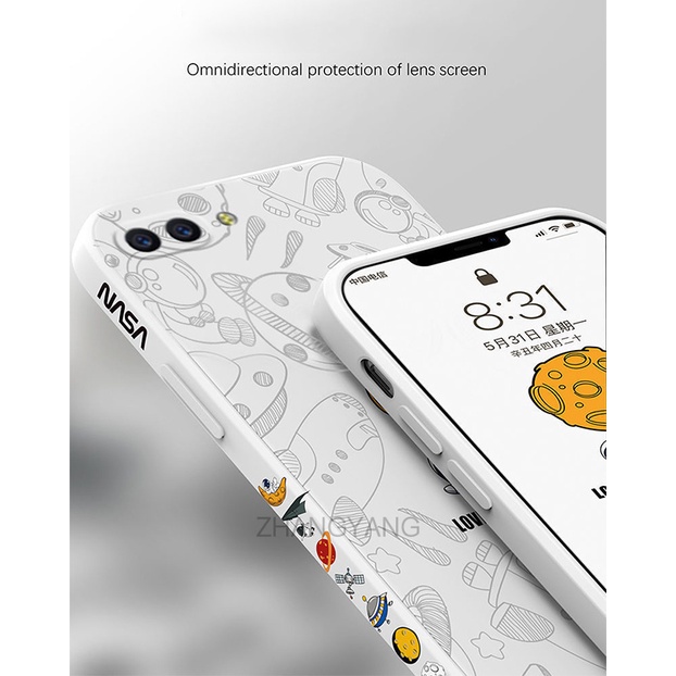 ốp lưng vivo y16 Ốp Điện Thoại Silicone TPU Mềm Họa Tiết Phi Hành Gia Có Dây Đeo Cho vivo y16