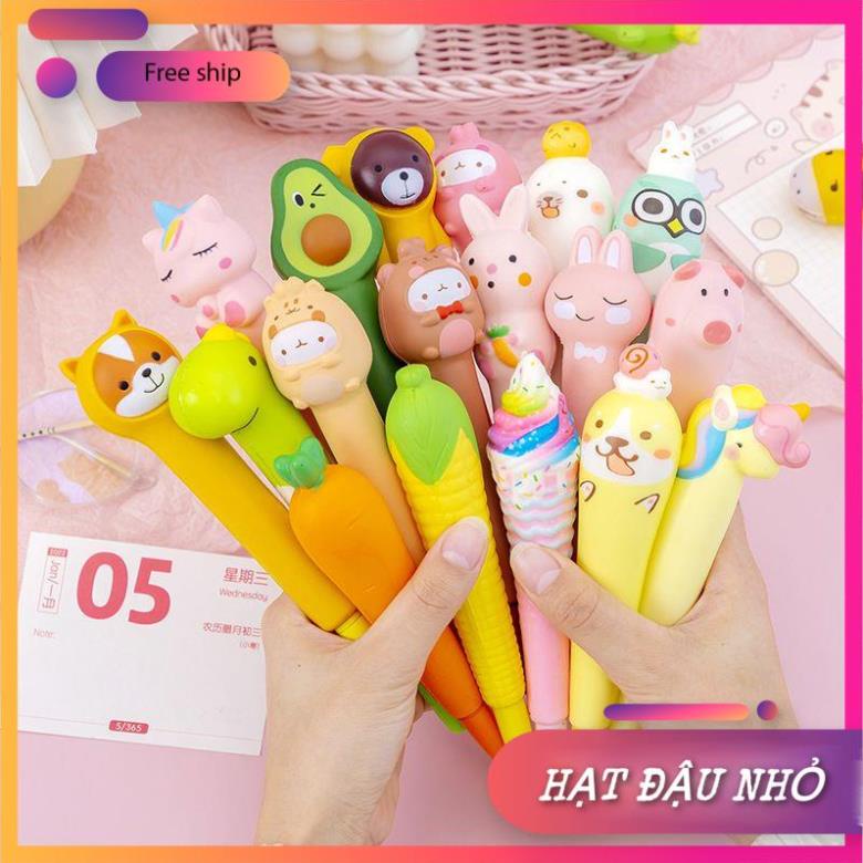 Bút Mực Nước Cute, Bút Squishi Mochi Bóp Mềm Nhiều Hình