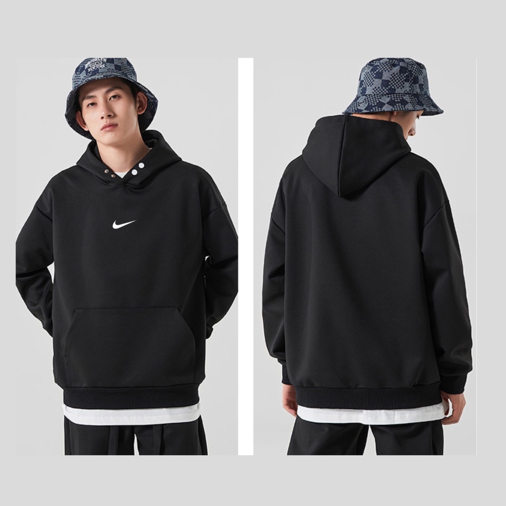 Áo Hoodie thêu dày dặn nam nữ, Áo Khoác Nỉ Unisex hoodie nike bấm cúc chính hãng chất nỉ bông cotton cao cấp siêu ấm | BigBuy360 - bigbuy360.vn