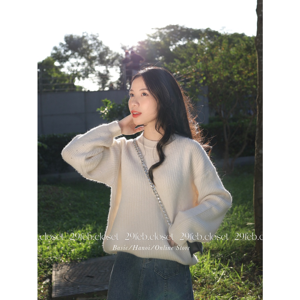 Áo len gân cổ tròn 8 màu - 29feb.closet - A152