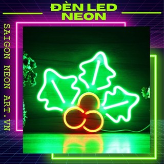 Đèn led neon nhánh tầm gửi | đèn led neon trang trí giáng sinh | led neon nhánh tầm gửi trang trí noel