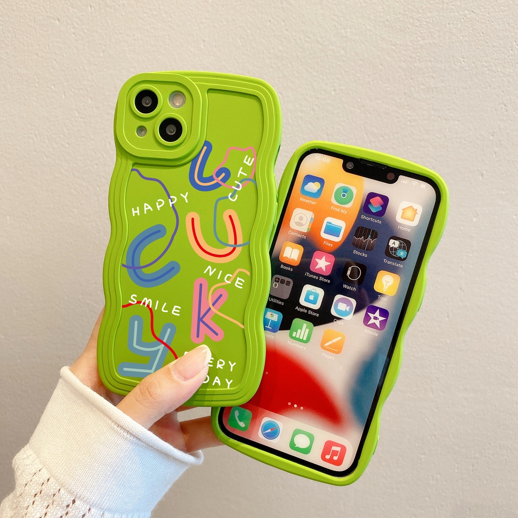 Ốp Điện Thoại Họa Tiết Chữ Đơn Giản Thời Trang Chống Rơi / Vân Tay Cho iPhone 11 12 13Pro 14 7plus 6plus 7 8 6 xr xs max