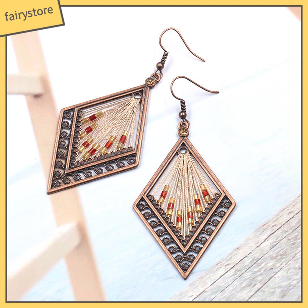 1 Đôi Bông Tai Hình Giọt Nước Phong Cách Bohemian Dành Cho Nữ