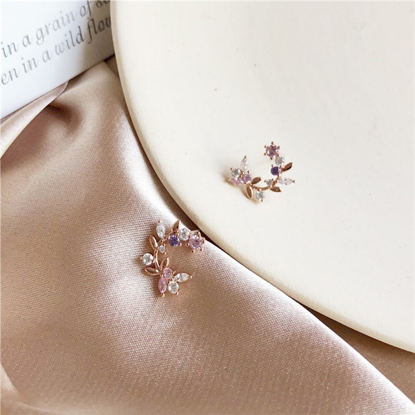 💖 Bông tai NGUYỆT QUẾ TÍM C9G70 phong cách hàn quốc sang chảnh hợp thời trang thiết kế gọn nhẹ 💖 QUYÊN❤FASHION❤