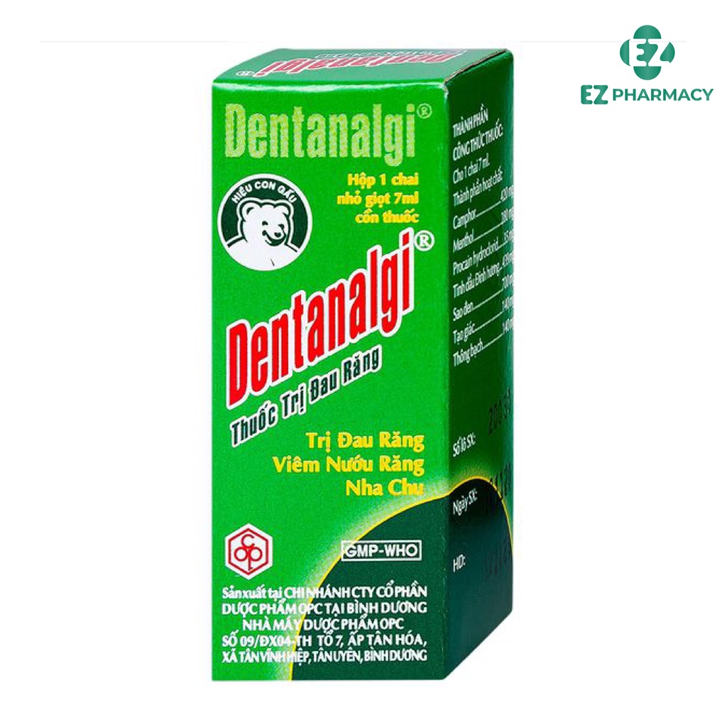Dentanalgi Nước chấm sâu răng chỉ định cho đau răng, viêm nướu 7ml - EZ Pharmacy