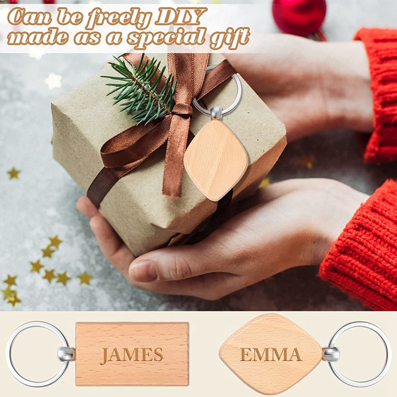 Bộ 80 Móc Khóa Bằng Gỗ Tự Hoàn Thành Hình Dạng Độc Đáo