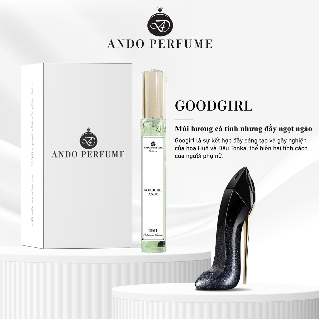 Tinh Dầu Nước Hoa ANDO Good Girl Cá Tính, Ngọt Ngào, Gợi Cảm 12ml - Dạng Xịt Tiện Lợi | BigBuy360 - bigbuy360.vn