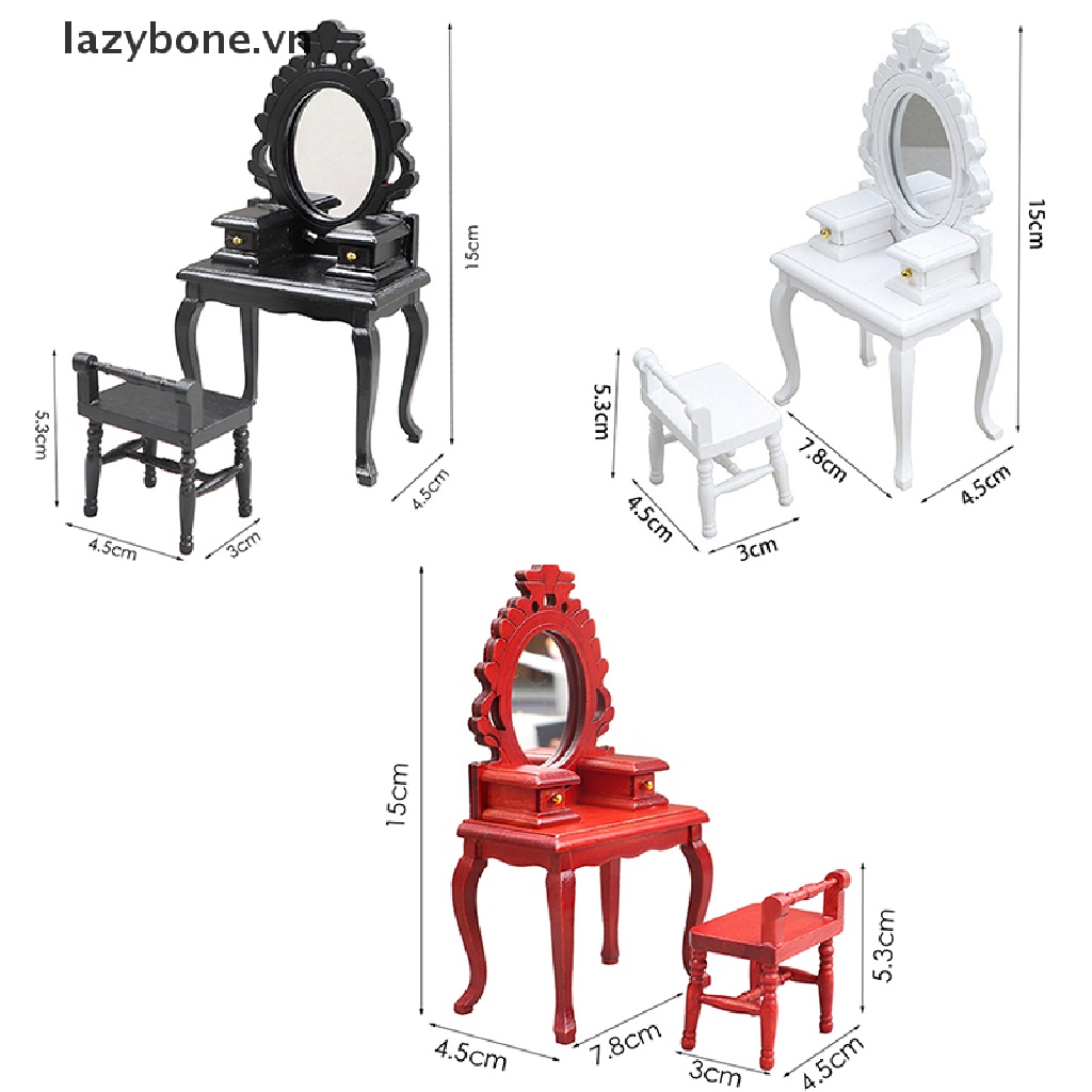 Bộ Bàn Trang Điểm Nội Thất Cho Nhà Búp Bê Tỉ Lệ 1: 12